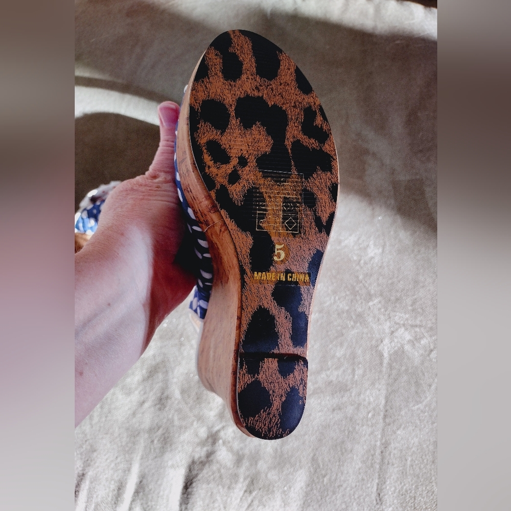 Bettie Page Wedges, 5, Navy - Picture 5 of 9